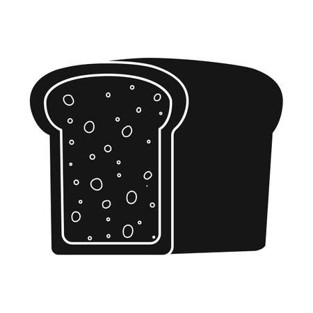 Isolated object of bread and loaf sign. Set of bread and slice stock symbol for web.のイラスト素材