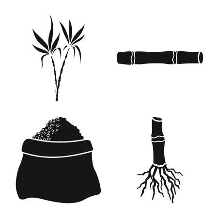 Isolated object of industry and sugarcane sign. industry and natural stock symbol for web.のイラスト素材