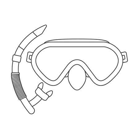 Diver glasses vector icon.Outline vector icon isolated on white background diver glasses.のイラスト素材