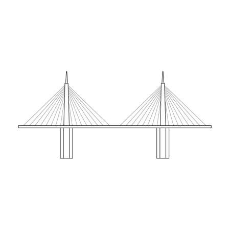 Bridge vector iconz Outline vector icon isolated on white background bridge.のイラスト素材