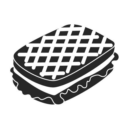 Sandwich vector icon.Black vector icon isolated on white background sandwich.のイラスト素材