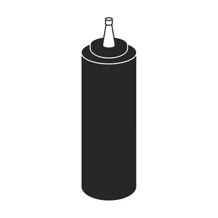 Bottle sauce vector icon.Black vector icon isolated on white background bottle sauce.のイラスト素材