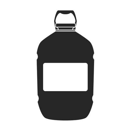 Plastic bottle vector icon.Black vector icon isolated on white background plastic bottle.のイラスト素材