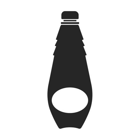 Plastic bottle vector icon.Black vector icon isolated on white background plastic bottle.のイラスト素材