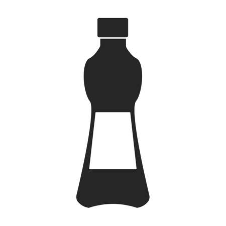 Plastic bottle vector icon.Black vector icon isolated on white background plastic bottle.のイラスト素材