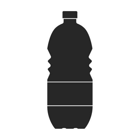 Plastic bottle vector icon.Black vector icon isolated on white background plastic bottle.のイラスト素材