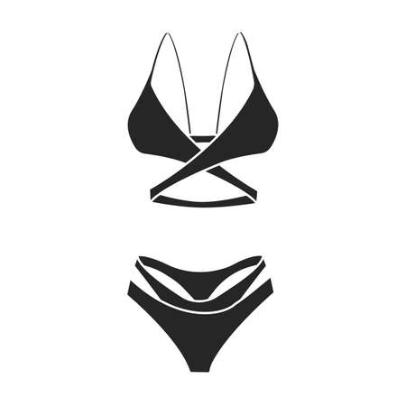Swimsuit vector icon.Black vector icon isolated on white background swimsuit.のイラスト素材
