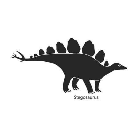 Ancient dinosaur vector icon.Black vector icon isolated on white background ancient dinosaur.のイラスト素材