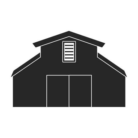 Barn vector icon.Black vector icon isolated on white background barn.のイラスト素材