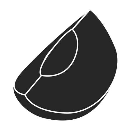 Apricot dried vector icon.Black vector icon isolated on white background apricot dried.のイラスト素材