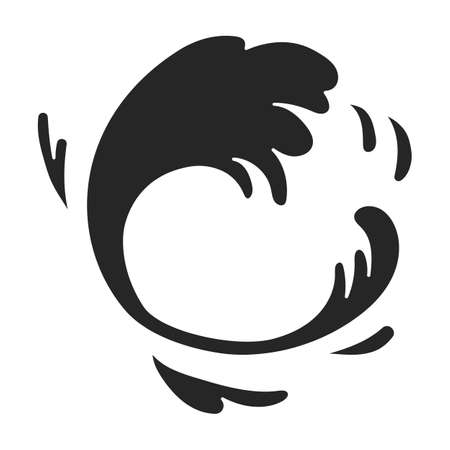 Water splash vector icon.Black vector icon isolated on white background water splash.のイラスト素材