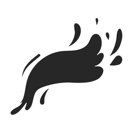 Water splash vector icon.Black vector icon isolated on white background water splash.のイラスト素材
