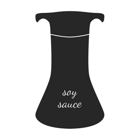 Soy sauce vector icon.Black vector icon isolated on white background soy sauce.のイラスト素材