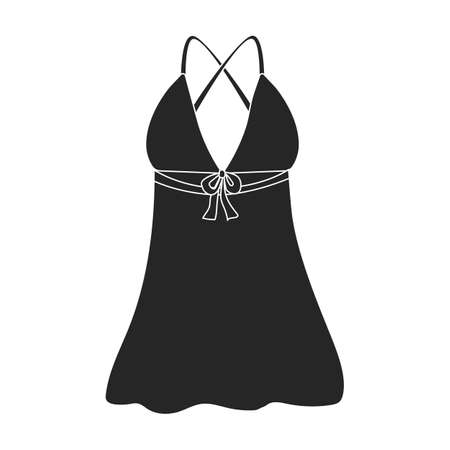 Peignoir vector icon.Black vector icon isolated on white background peignoir.のイラスト素材