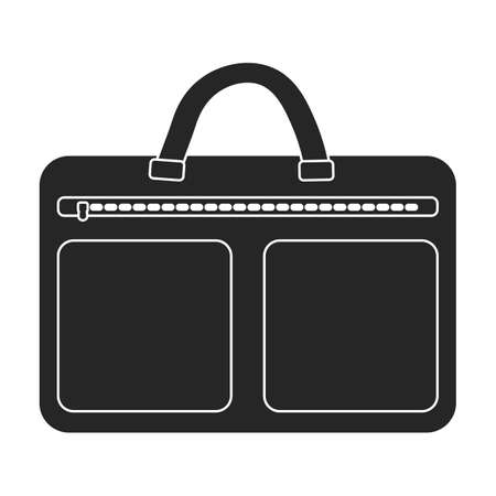 Men bag vector icon.Black vector icon isolated on white background men bag.のイラスト素材