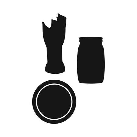 Isolated object of broken and bottle logo. Graphic of broken and glass vector icon for stock.のイラスト素材