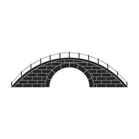 Bridge vector icon.Black vector icon isolated on white background bridge.のイラスト素材