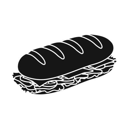 Vector illustration of bun and burger  . Graphic of bun and lettuce vector icon for stock.のイラスト素材