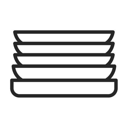 Plate vector outline icon. Vector illustration tableware on white background. Isolated outline illustration icon of plate .のイラスト素材