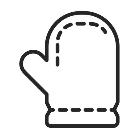 Mitten potholder vector outline icon. Vector illustration kitchenware on white background. Isolated outline illustration icon of mitten potholder .のイラスト素材
