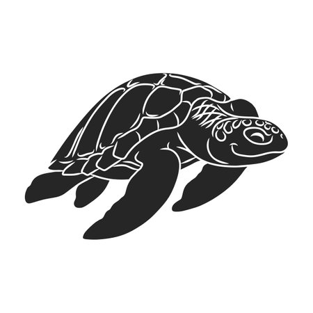 Turtle vector icon.Black vector logo isolated on white background turtle.のイラスト素材