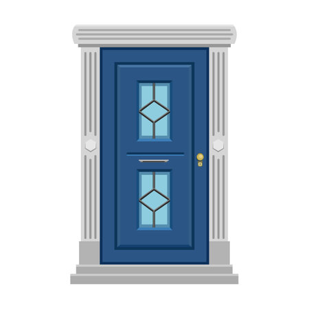 Door of wooden vector cartoon icon. Vector illustration old door on white background. Isolated cartoon illustration logo wood door of house .のイラスト素材