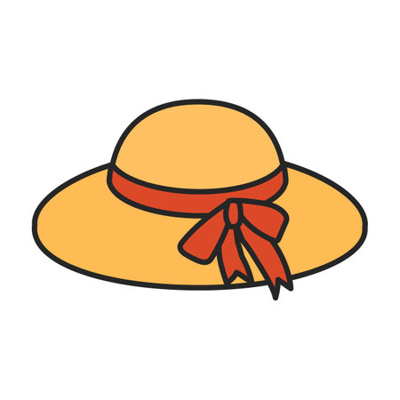 Summer hat vector icon.Color vector logo isolated on white background summer hat.のイラスト素材