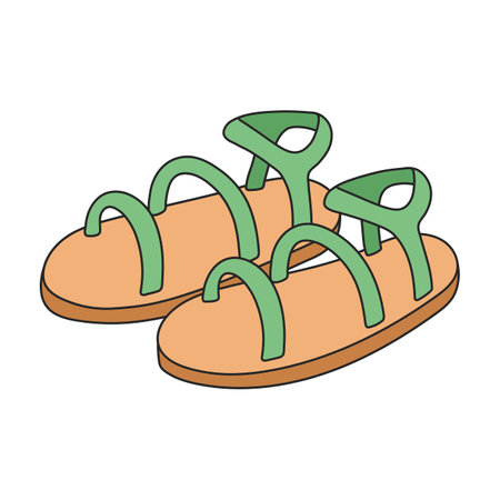 Sandal vector color icon. Vector illustration flipflop on white background. Isolated color illustration logo of sandal.のイラスト素材
