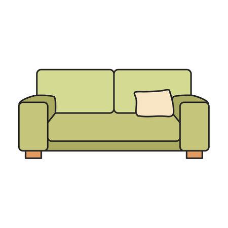 Sofa vector icon.Color vector logo isolated on white background sofa .のイラスト素材