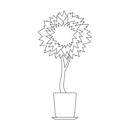 Flower pot vector outline icon. Vector illustration flowerpot on white background. Isolated outline illustration logo of flowerpot.のイラスト素材