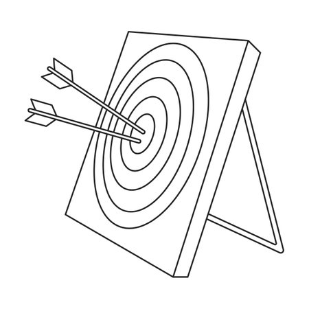 Target vector icon.Outline vector logo isolated on white background target.のイラスト素材