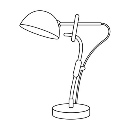 Table lamp vector icon.Outline vector logo isolated on white background table lamp.のイラスト素材