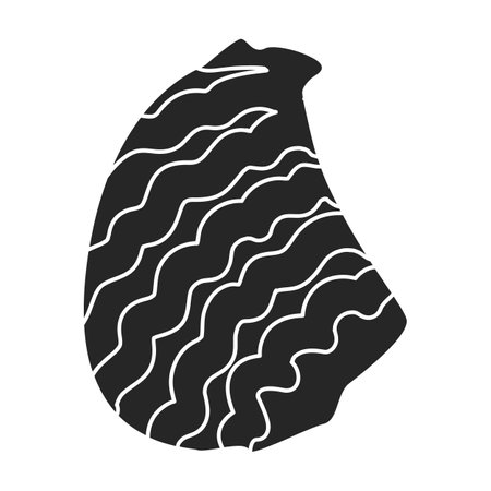 Oyster vector icon.Black vector logo isolated on white background oyster.のイラスト素材