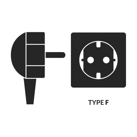 Socket vector icon.Black vector logo isolated on white background socket.のイラスト素材