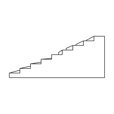Stair vector icon.Outline vector isolated on white background stairのイラスト素材