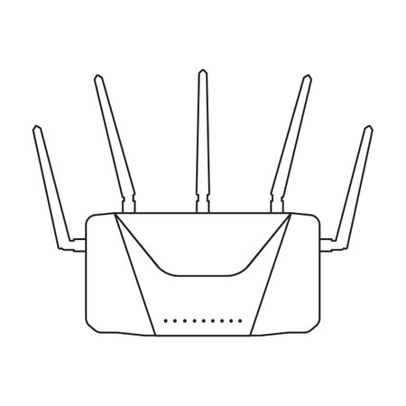 Router vector icon.Outline vector isolated on white background routerのイラスト素材