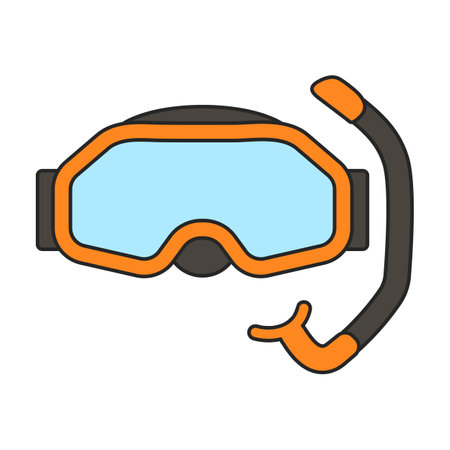 Diver glasses vector icon.Color vector logo isolated on white background diver glasses.のイラスト素材