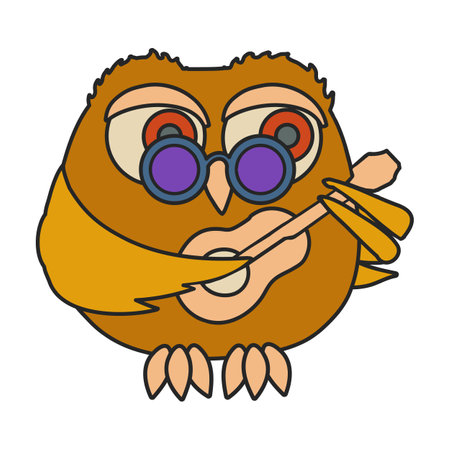 Owl vector icon.Color vector logo isolated on white background owl.のイラスト素材