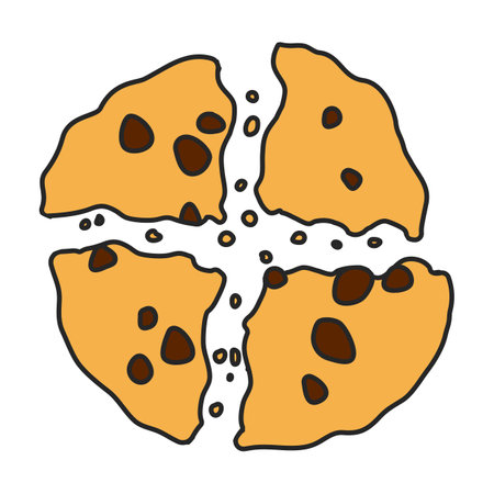 Cookies with crumbs vector icon.Color vector logo isolated on white background cookies with crumbs.のイラスト素材