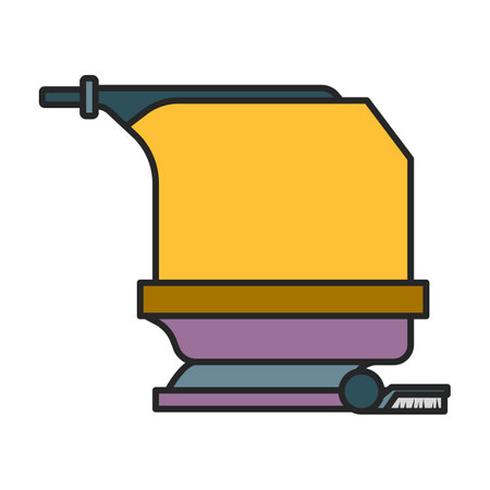 Vacuum cleaner vector icon.Color vector logo isolated on white background vacuum cleaner .のイラスト素材