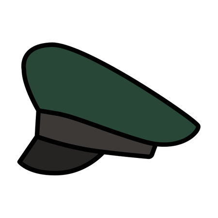 Military cap vector icon.Color vector logo isolated on white background military cap.のイラスト素材