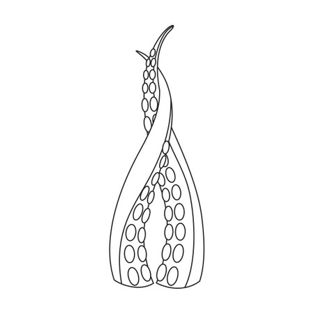 Tentacle of octopus vector outline icon. Vector illustration octopus on white background. Isolated outline illustration logo of tentacle.のイラスト素材