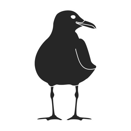 Bird gull vector icon.Black vector logo isolated on white background bird gull.のイラスト素材
