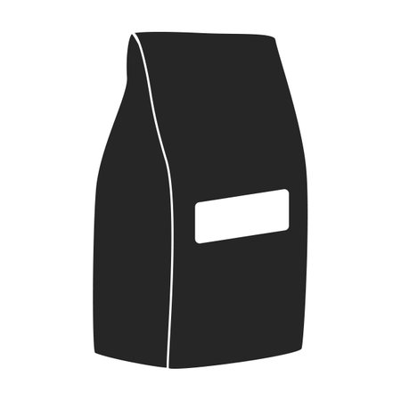 Packaging flour vector icon.Black vector logo isolated on white background packaging flour.のイラスト素材