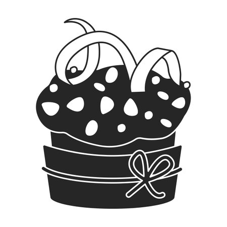 cupcake vector icon. Black vector icons isolated on white background cupcake.のイラスト素材