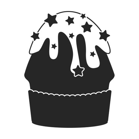cupcake vector icon. Black vector icons isolated on white background cupcake.のイラスト素材