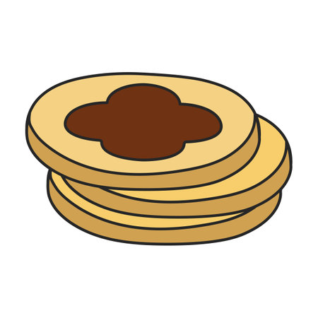 Cookies vector icon.Color vector icons isolated on white background cookies.のイラスト素材