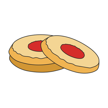 Cookies vector icon.Color vector icons isolated on white background cookies.のイラスト素材