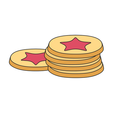 Cookies vector icon.Color vector icons isolated on white background cookies.のイラスト素材