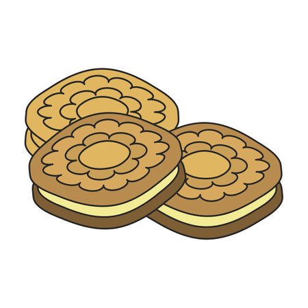 Cookies vector icon.Color vector icons isolated on white background cookies.のイラスト素材
